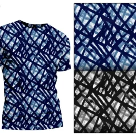 Knit Fabric for T-Shirt in Printed Blue Color
