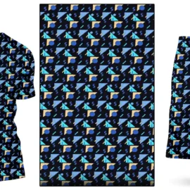 Blue Geometric Pattern Fabric : The New Trend In Garments