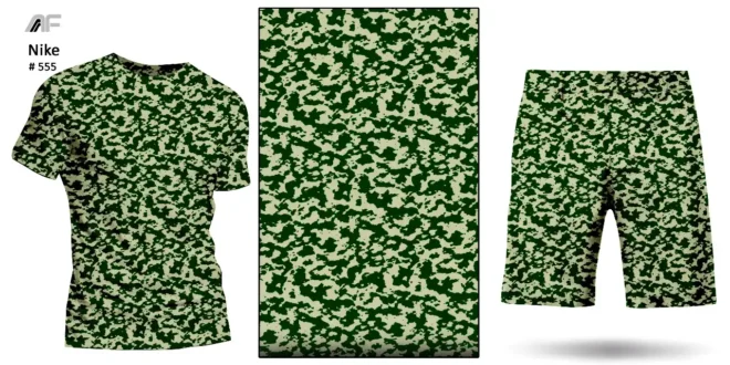 A green camouflage fabric from Amrita Fashions perfect for creating adventurous clothing