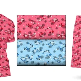 The New Trend In fabrics Red & Blue Floral Fabric